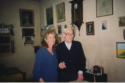 Estela Olevsky with composer Carlos Guastavino in Buenos Aires, Argentina