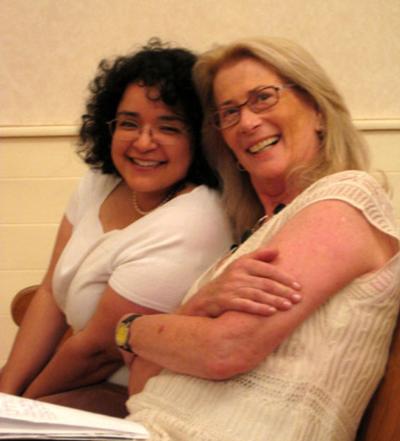 Estela Olevsky with composer Gabriela Lena Frank