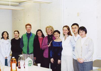 Estela Olevsky with piano students at the University of Massachusetts