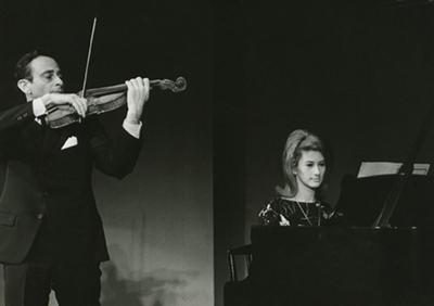 Estela Olevsky in performance with Julian Olevsky